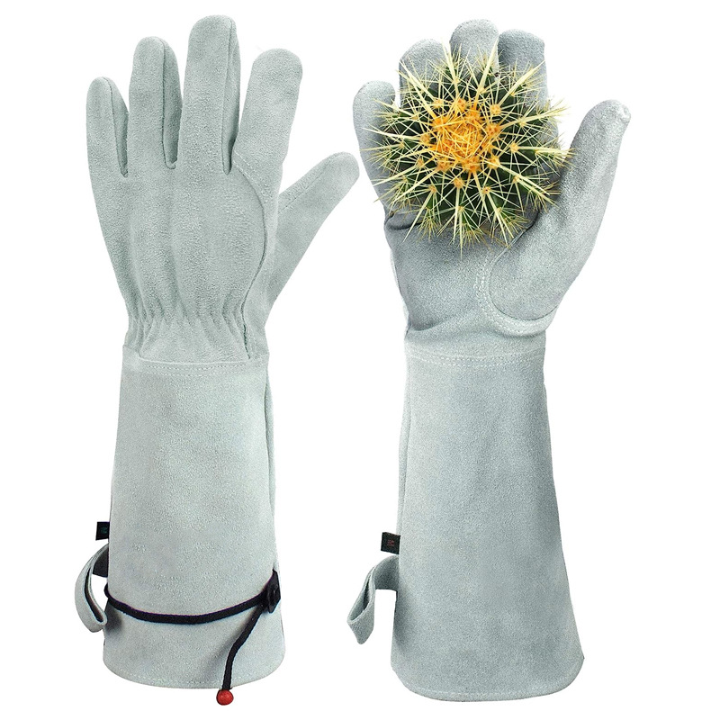 Garden Gloves Thorn Proof - Cowhide Long Tube Garden Gloves Puncture-resistant