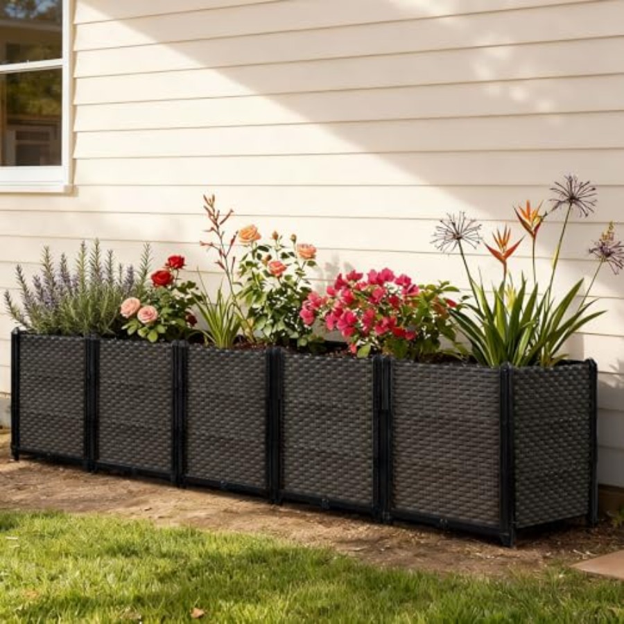 Self-Watering Planter - Outdoor self-watering raised planter box for