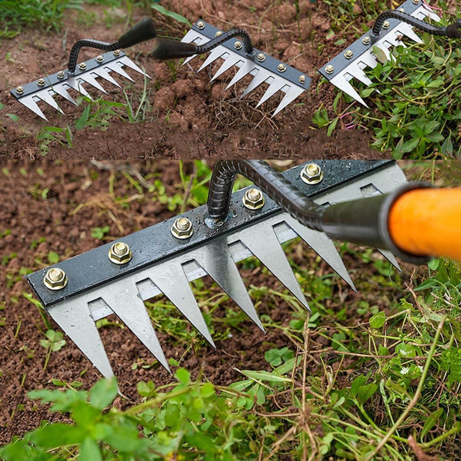 Grass Seed Spreader - 5/6/7/8 Tines Garden Weeder Tool Labor