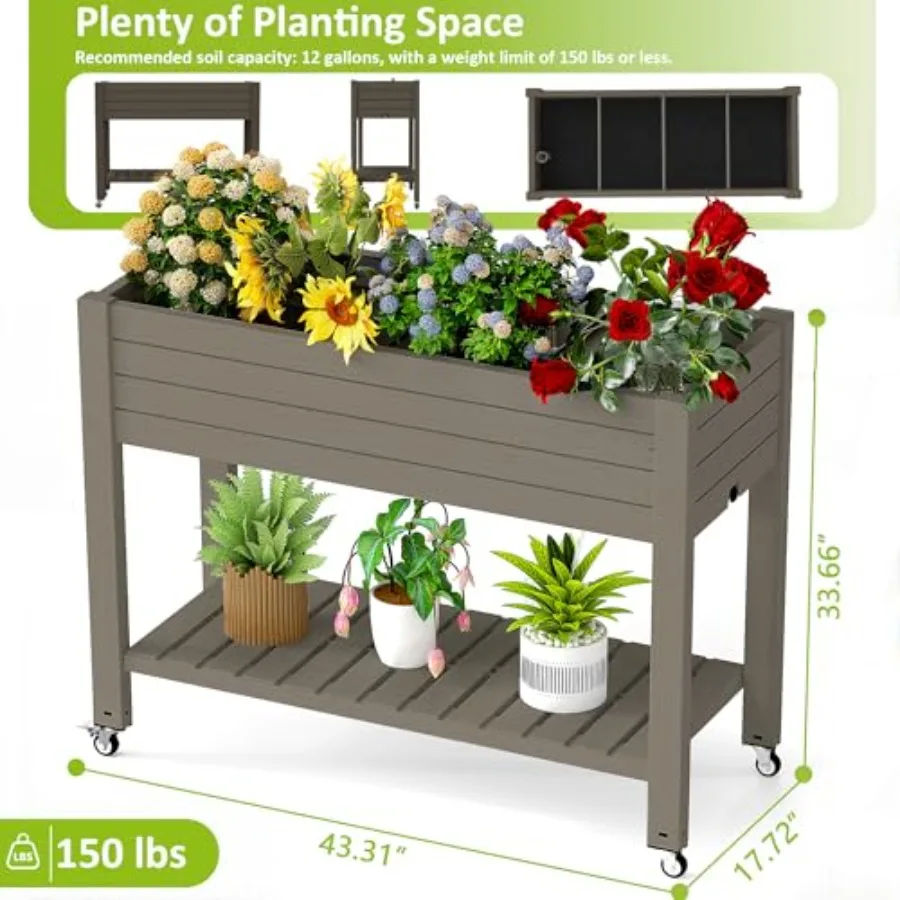 Raised Garden Bed with Legs, 3 - đánh giá và giá Self-Watering Planter