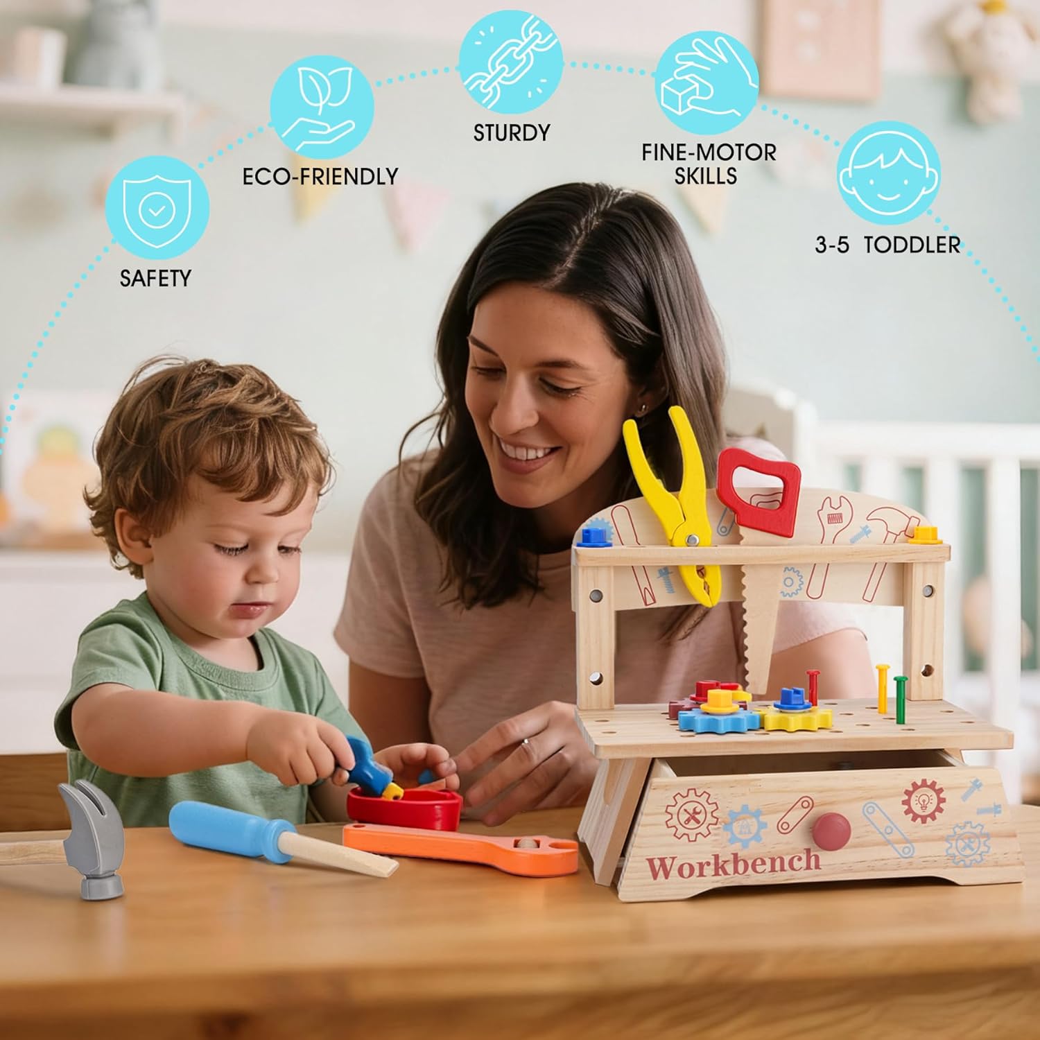 Wooden Tool Bench for Kids,Mon - đánh giá và giá Gardening Tools For Kids