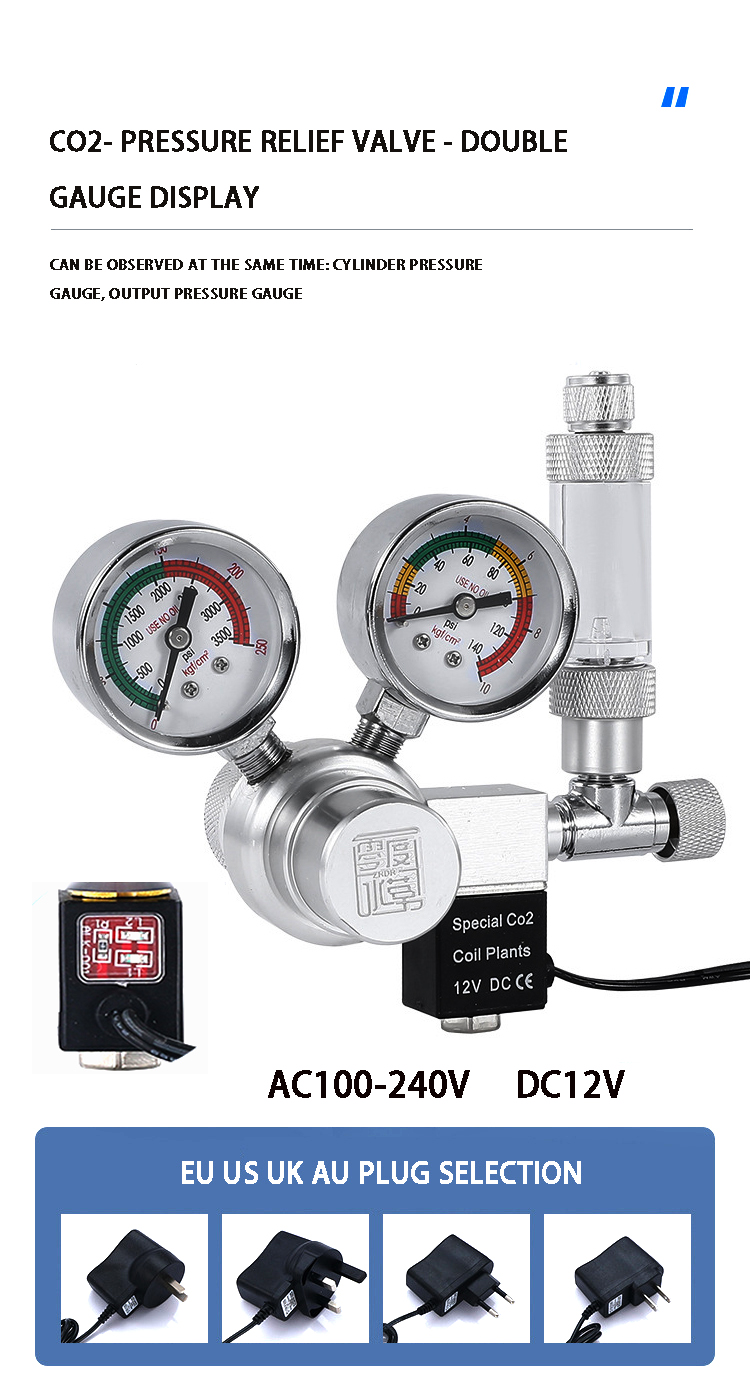 Aquarium CO2 regulator solenoi - đánh giá và giá Aquaponics Fish Tank