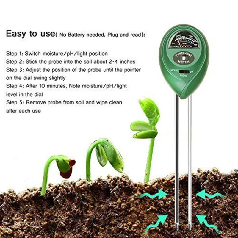 Garden PH Meter Sunlight 3in1  - đánh giá và giá Moisture Meter Plant