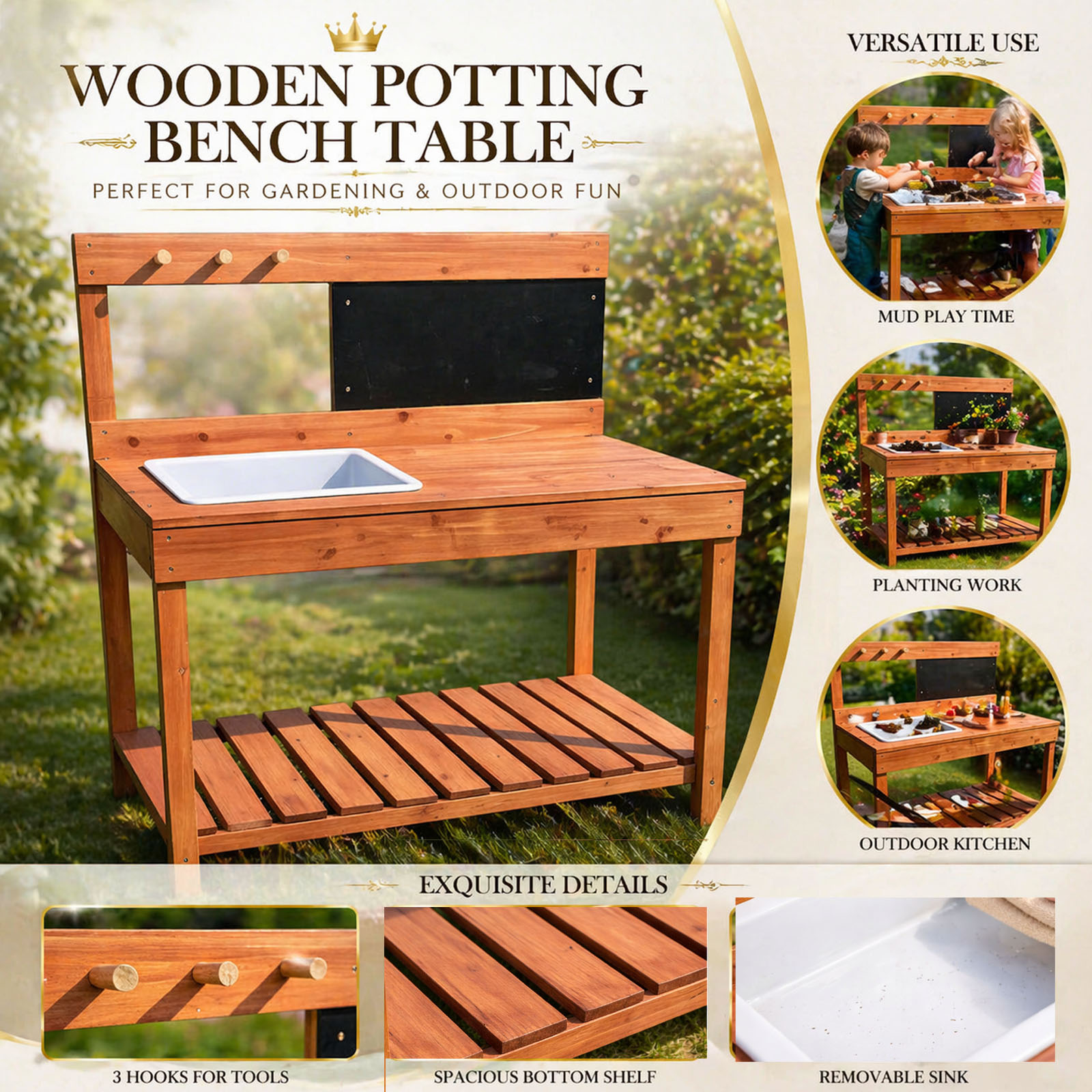 Wooden Potting Benches For Chi - đánh giá và giá Gardening Tools For Kids