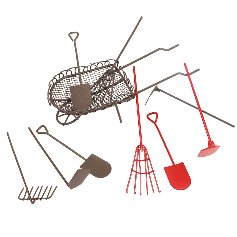 1/12 Dollhouse Simulation Gard - đánh giá và giá Gardening Tools Hoe