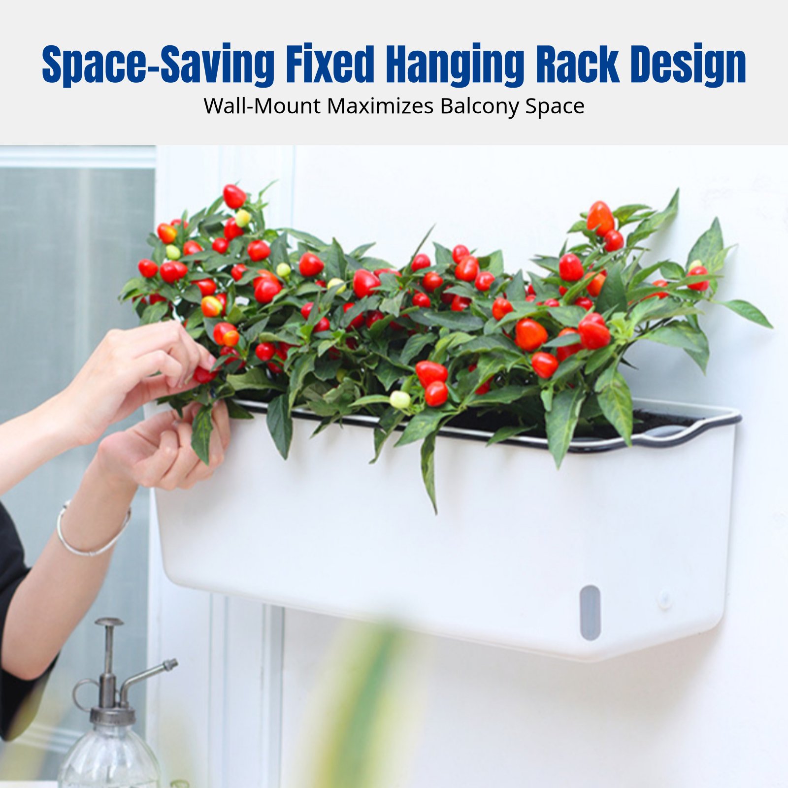 Balcony Hanging Flower Pot Rec - đánh giá và giá Self-Watering Planter
