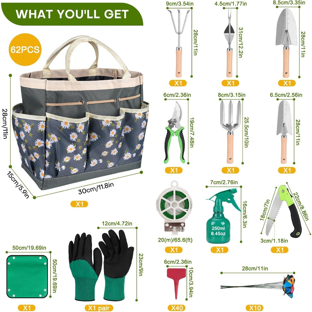 Complete 62-Piece Garden Tool  - đánh giá và giá Gardening Tools Knife