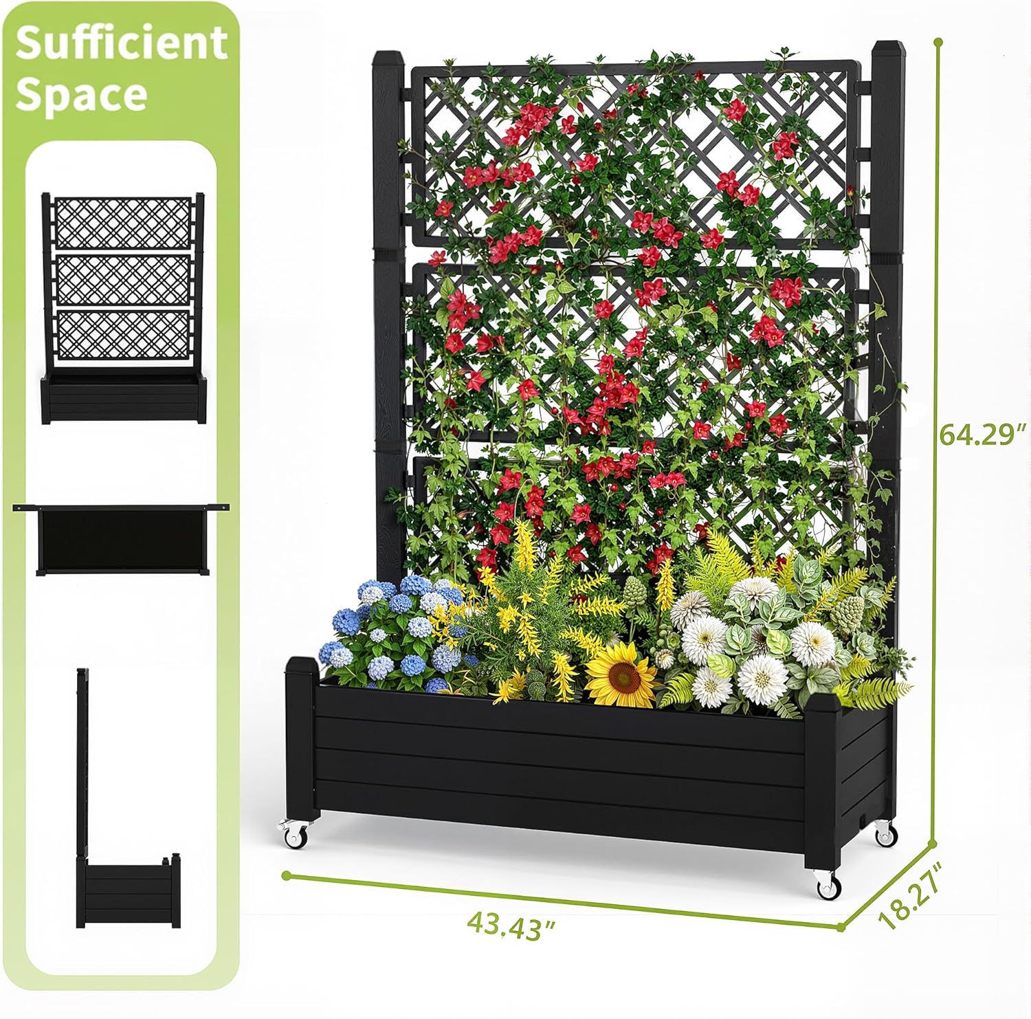 Raised Garden Bed with Trellis - đánh giá và giá Self-Watering Planter