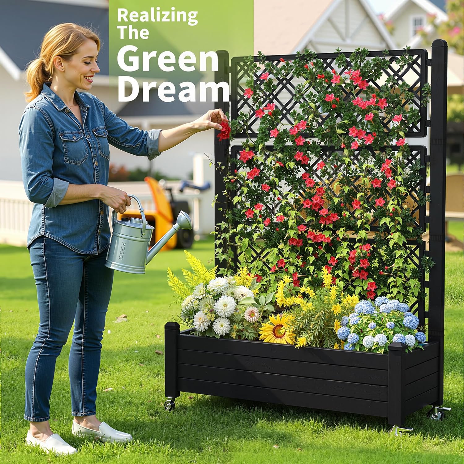 Raised Garden Bed with Trellis - đánh giá và giá Self-Watering Planter