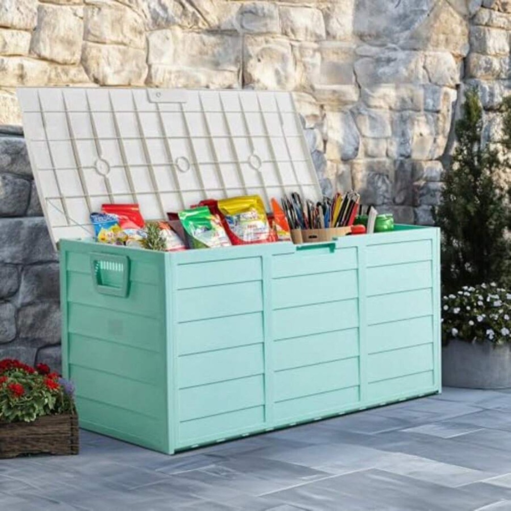 75 Gallon Large Resin Deck Box - đánh giá và giá Gardening Tools And Uses