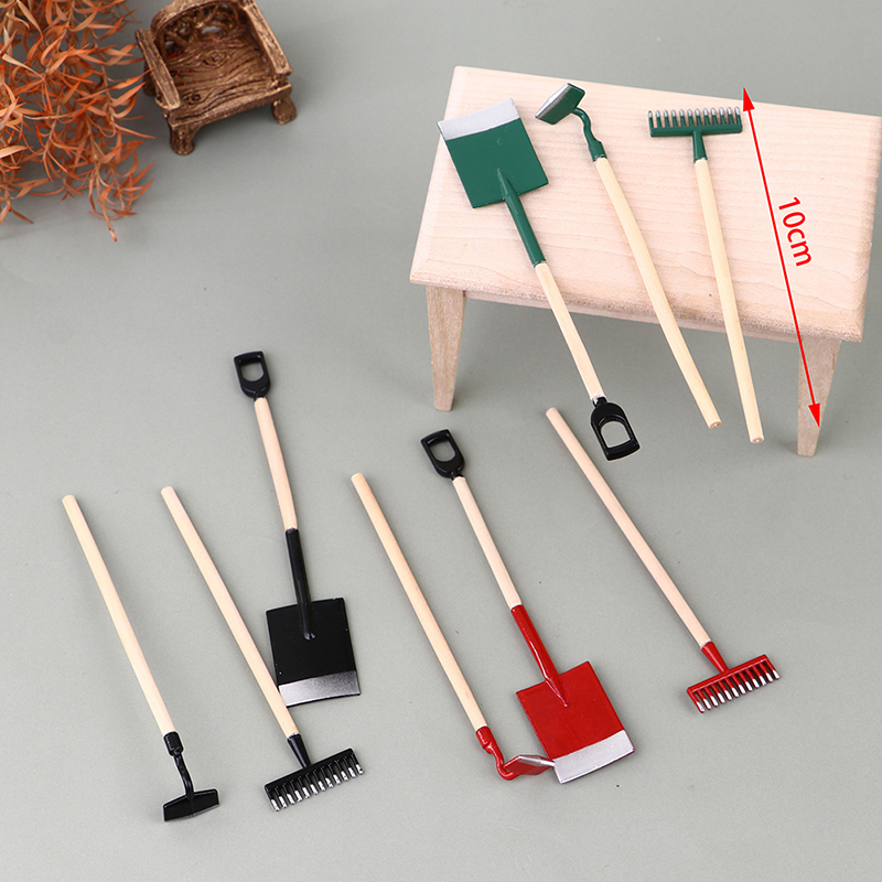 3Pcs 1:12 Dollhouse Miniatures - đánh giá và giá Gardening Tools Hoe
